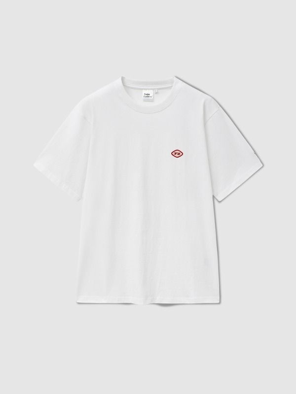 TL Essential Tee_White_Red Logo